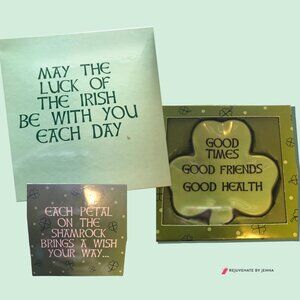 Irish Shamrock Stoneware Tea Bag Holder